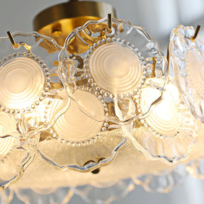 Plafonnier en Verre Chic - Éclairage Cosy avec Motifs Floraux