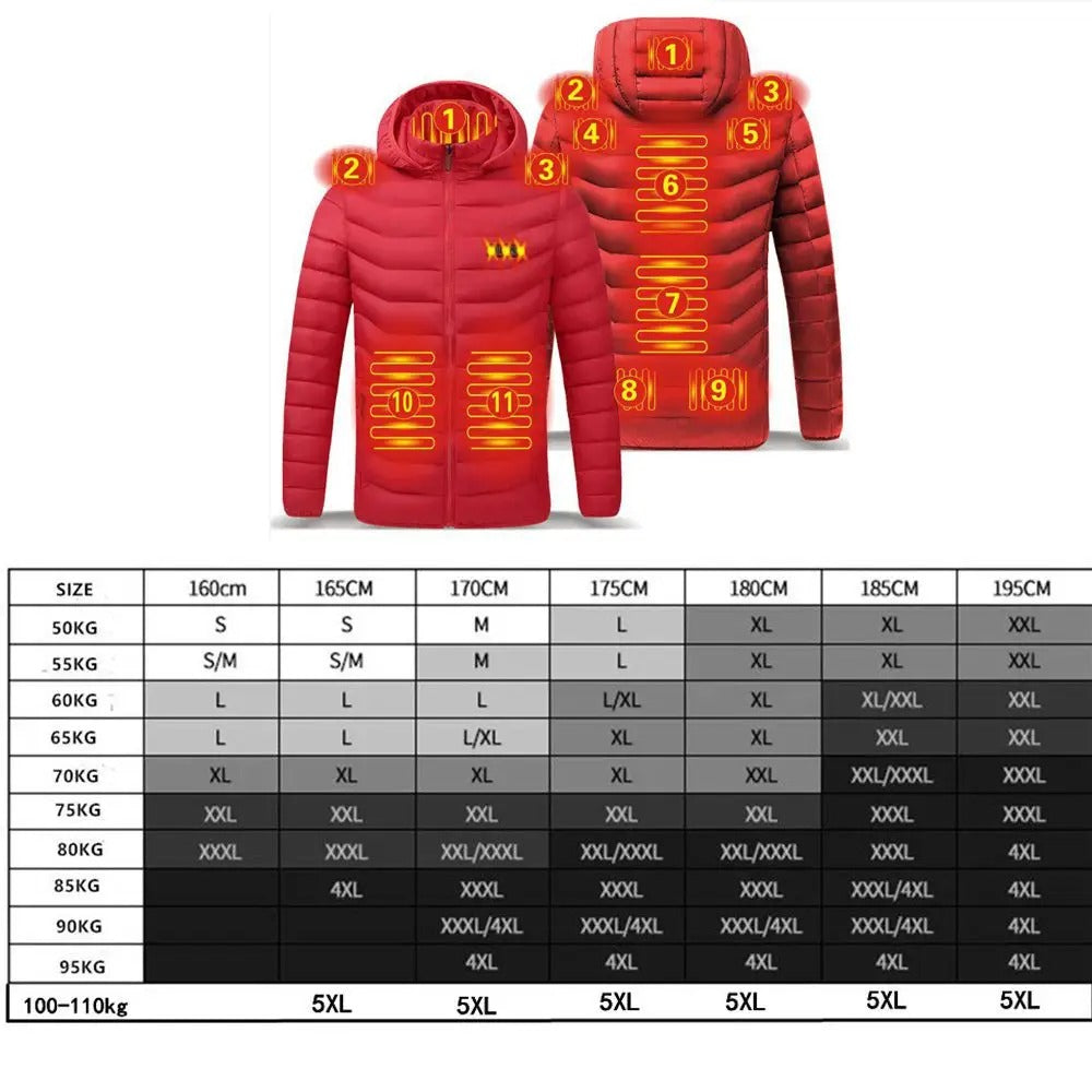 Veste Chauffante Électrique pour Hiver - 17 Zones de Chauffage et Design Confortable