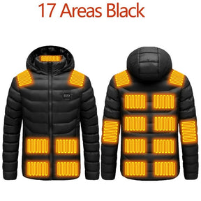 Veste Chauffante Électrique pour Hiver - 17 Zones de Chauffage et Design Confortable