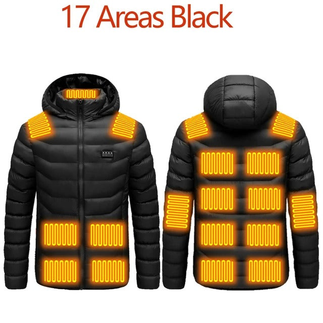 Veste Chauffante Électrique pour Hiver - 17 Zones de Chauffage et Design Confortable