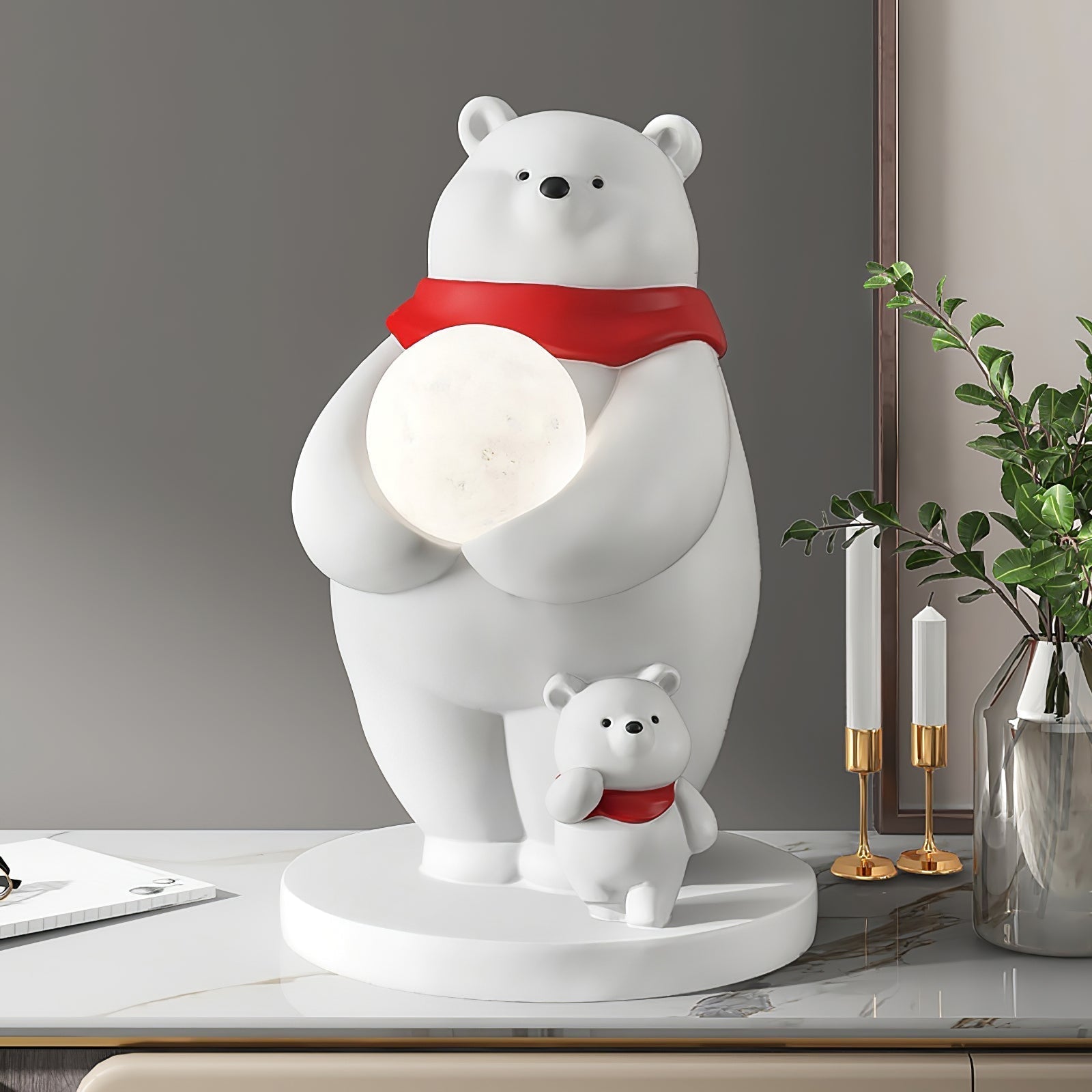 Lampe d'Ours Polaire pour Enfants - Lumière Douce et Accueillante