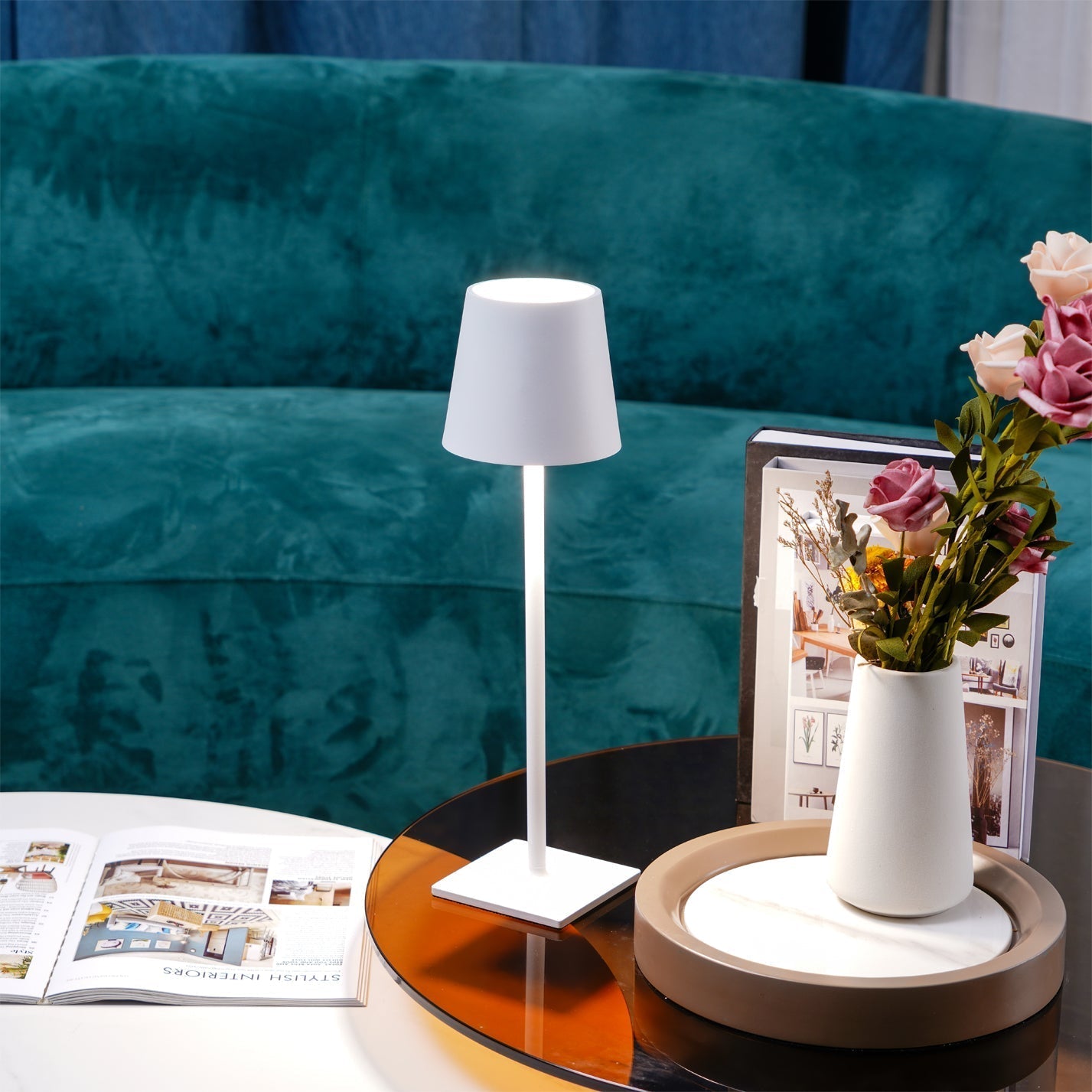Lampe de Table LED Rechargeable - Design Compact et Tactile