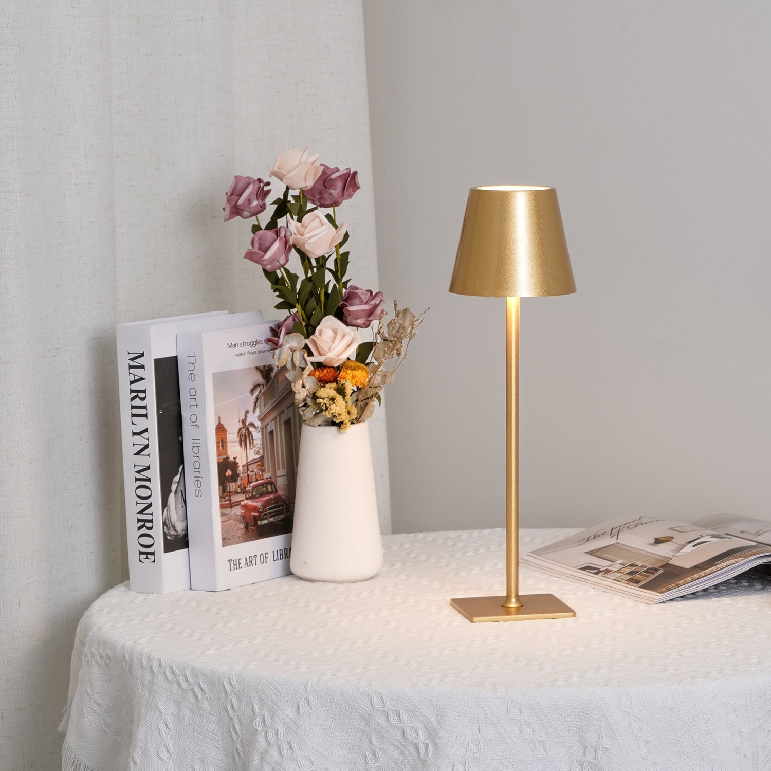 Lampe de Table LED Rechargeable - Design Compact et Tactile