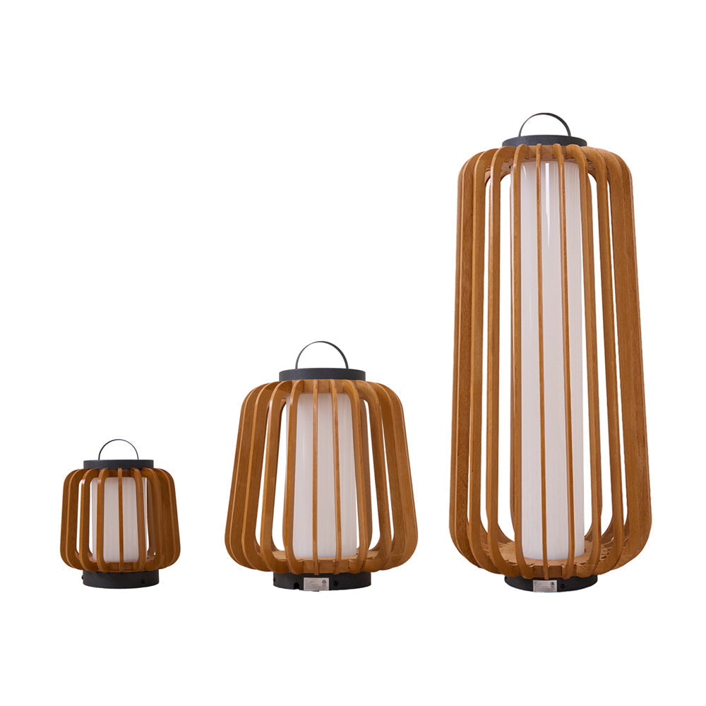 Lampe d'Éclairage Extérieur en Bois - Design Résistant aux Intempéries et Rechargeable