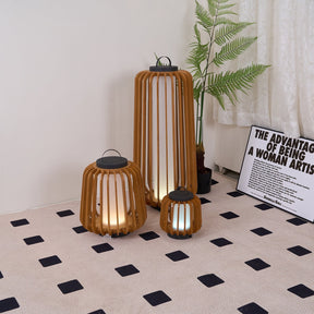 Lampe d'Éclairage Extérieur en Bois - Design Résistant aux Intempéries et Rechargeable