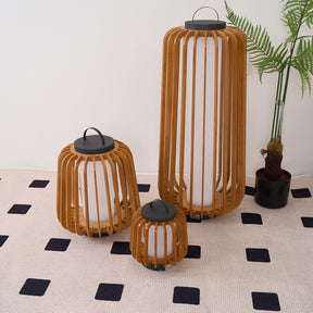 Lampe d'Éclairage Extérieur en Bois - Design Résistant aux Intempéries et Rechargeable
