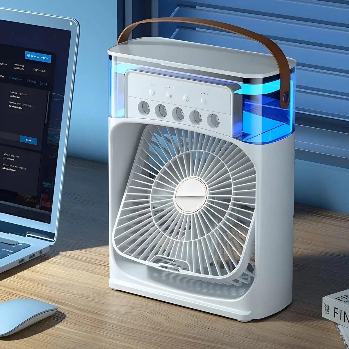 Ventilateur Refroidisseur d'Air Portable - Design 3-en-1 avec Lumière LED