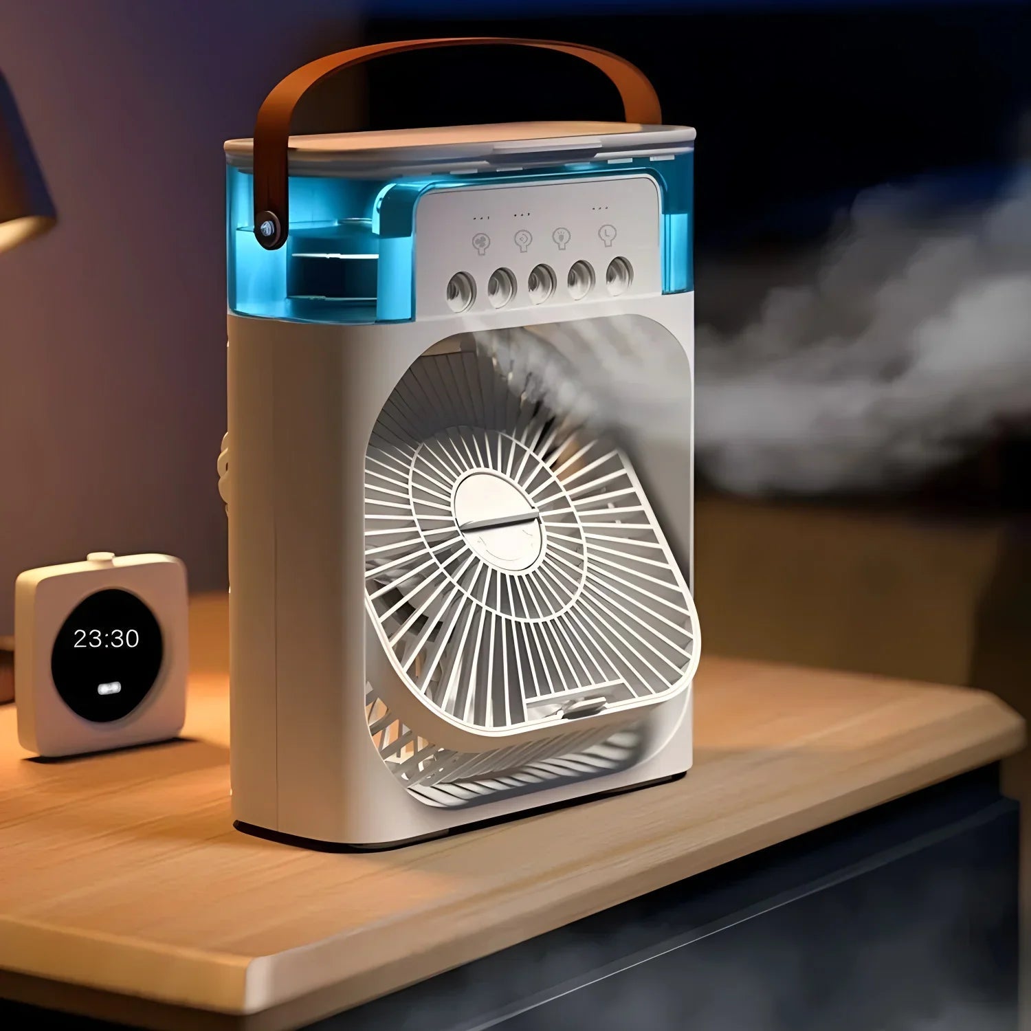 Ventilateur Refroidisseur d'Air Portable - Design 3-en-1 avec Lumière LED