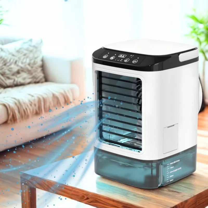 Humidificateur Ventilateur Portable - Refroidissement Silencieux et Lumière de Nuit