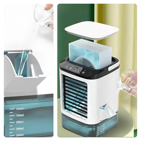 Humidificateur Ventilateur Portable - Refroidissement Silencieux et Lumière de Nuit