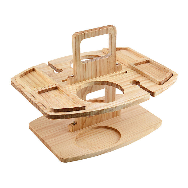Table de Pique-Nique en Bois - Compacte avec Porte-Bouteilles Intégré