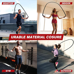 Corde à Sauter Lestée pour Fitness - Ajustable et Idéale pour Brûler des Graisses