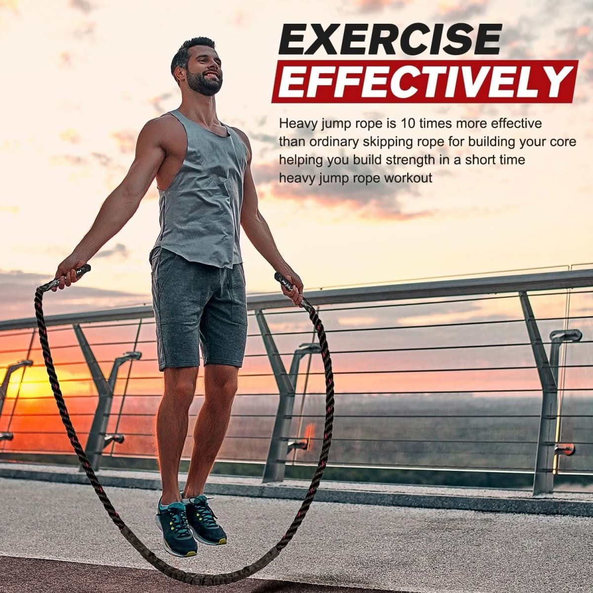 Corde à Sauter Lestée pour Fitness - Ajustable et Idéale pour Brûler des Graisses
