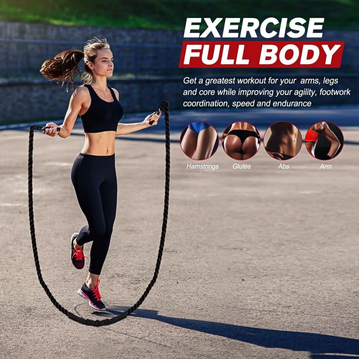 Corde à Sauter Lestée pour Fitness - Ajustable et Idéale pour Brûler des Graisses