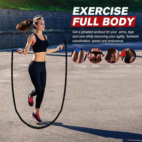 Corde à Sauter Lestée pour Fitness - Ajustable et Idéale pour Brûler des Graisses