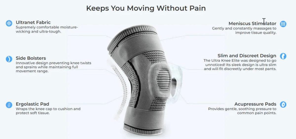Support de Genou Ergonomique - Compression Confortable pour Soulagement de Douleur