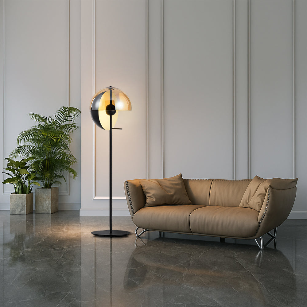 Lampe de Sol en Verre Moderne - Élégance Contemporaine et Atmosphère Chaleureuse