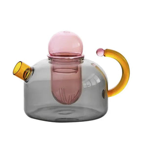 Ensemble de Thé en Verre Borosilicate - Couleurs Vives et Design Unique