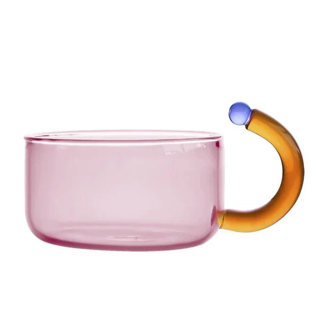 Ensemble de Thé en Verre Borosilicate - Couleurs Vives et Design Unique