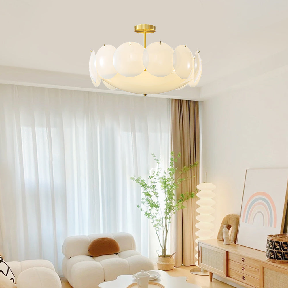 Lampe de Plafond en Cuivre et Verre - Design Élégant et Intemporel