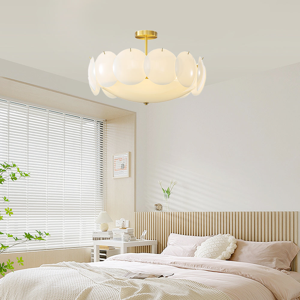 Lampe de Plafond en Cuivre et Verre - Design Élégant et Intemporel
