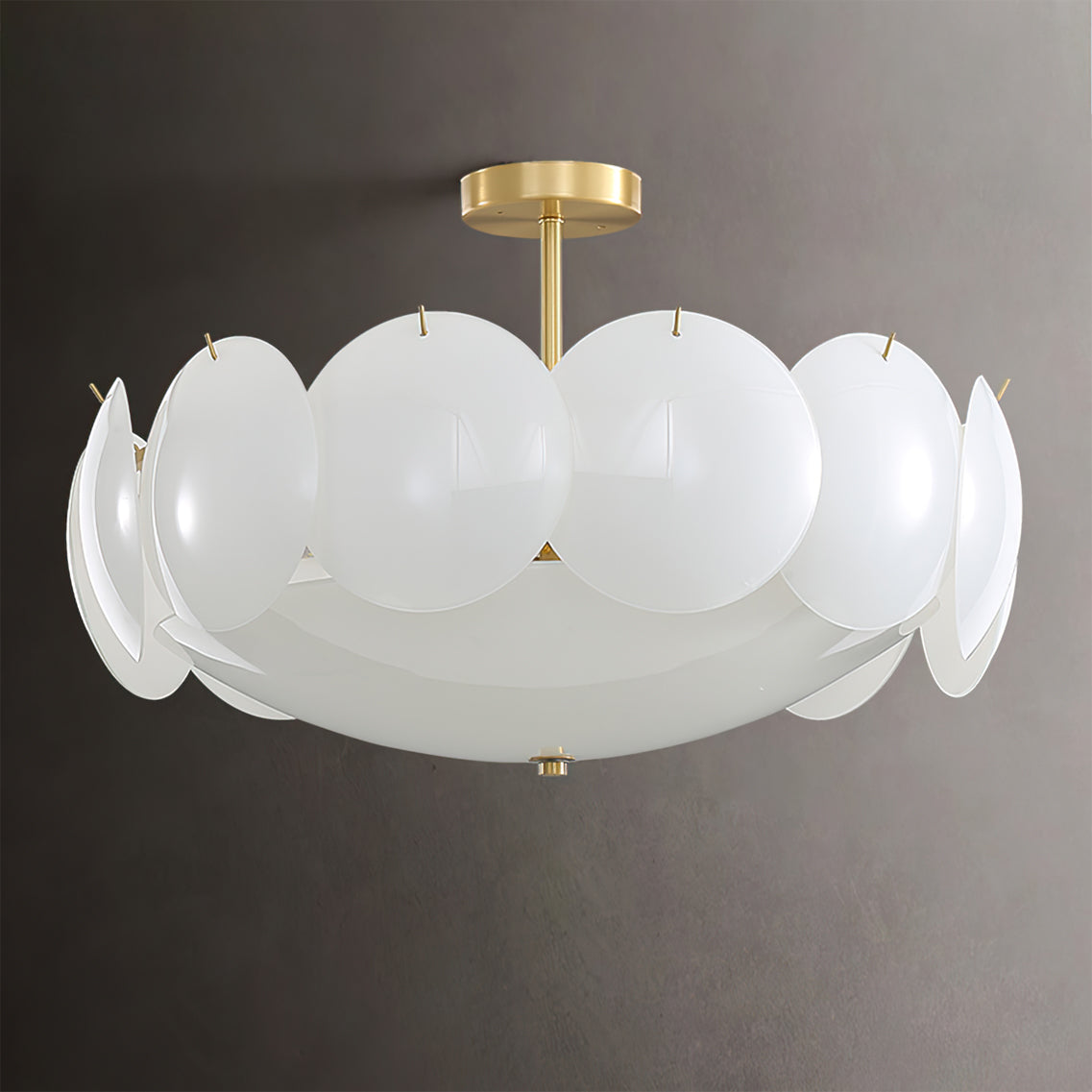 Lampe de Plafond en Cuivre et Verre - Design Élégant et Intemporel
