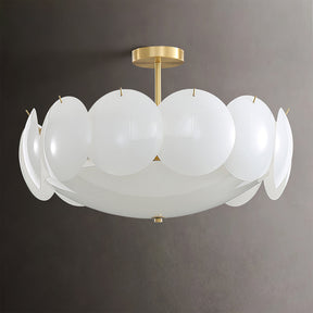 Lampe de Plafond en Cuivre et Verre - Design Élégant et Intemporel