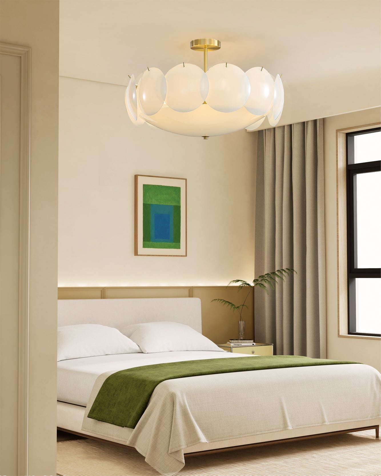 Lampe de Plafond en Cuivre et Verre - Design Élégant et Intemporel