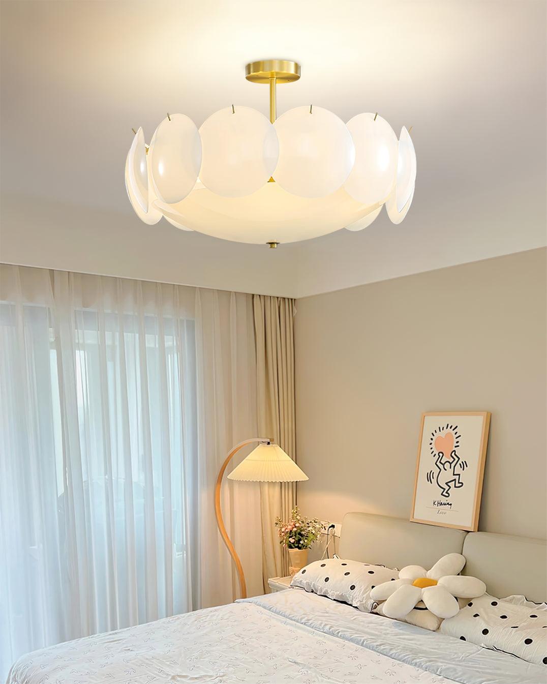 Lampe de Plafond en Cuivre et Verre - Design Élégant et Intemporel