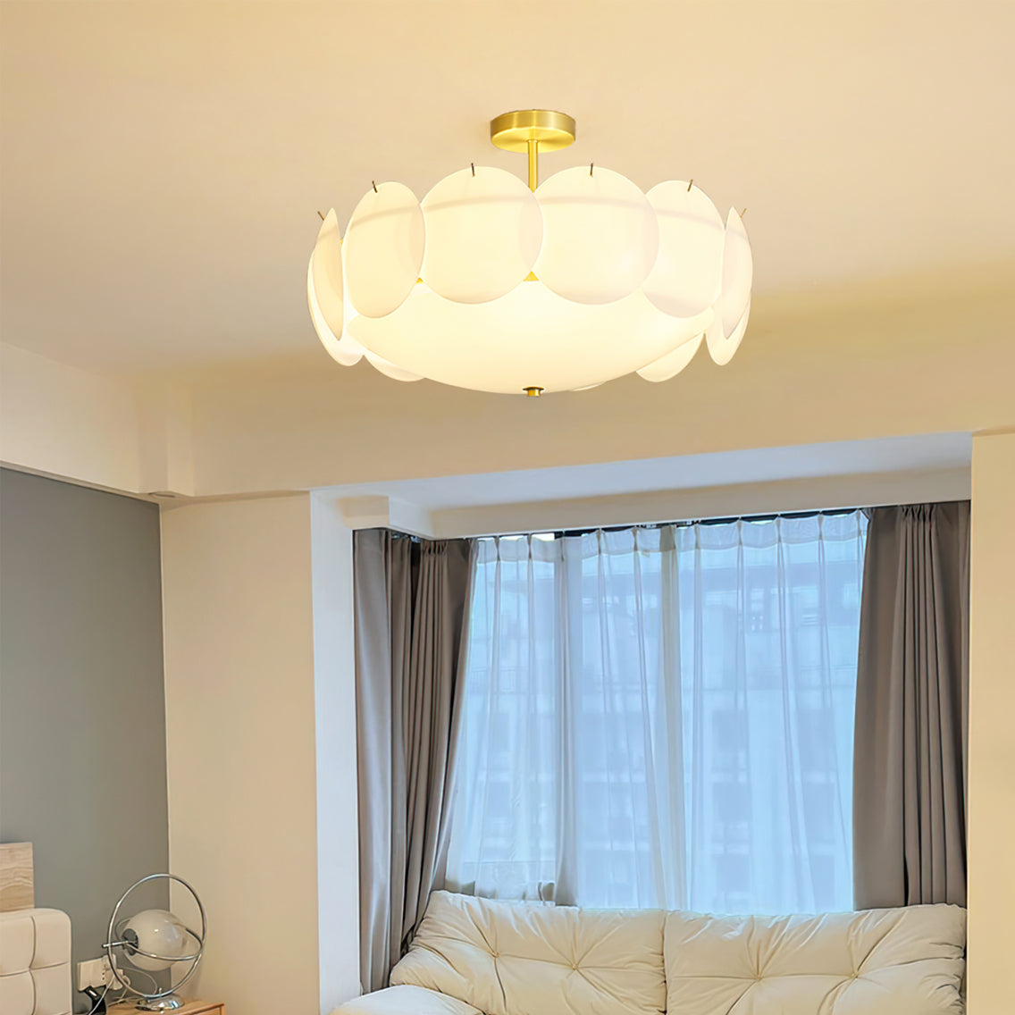 Lampe de Plafond en Cuivre et Verre - Design Élégant et Intemporel