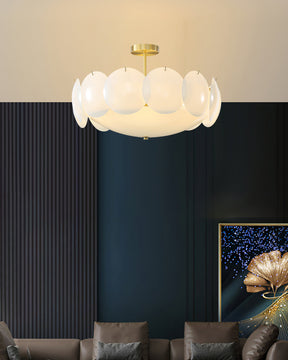 Lampe de Plafond en Cuivre et Verre - Design Élégant et Intemporel