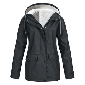 Veste Imperméable Doublée en Polaire - Protection Chic contre le Froid et la Pluie