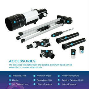 Télescope Astronomique Réfracteur 70mm - Clarté et Grossissement Exceptionnels