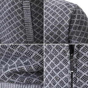 Pull Zippé Tendance et Confortable - Style Moderne avec Motif Géométrique