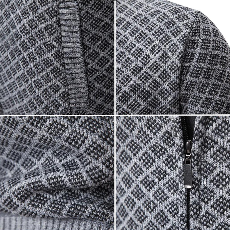 Pull Zippé Tendance et Confortable - Style Moderne avec Motif Géométrique