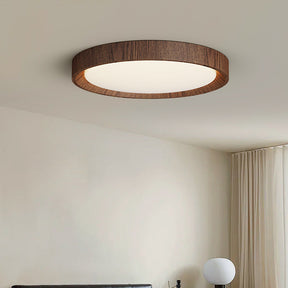Lampe de Plafond en Bois Sombre - Design Scandinave et Éclairage Chaleureux