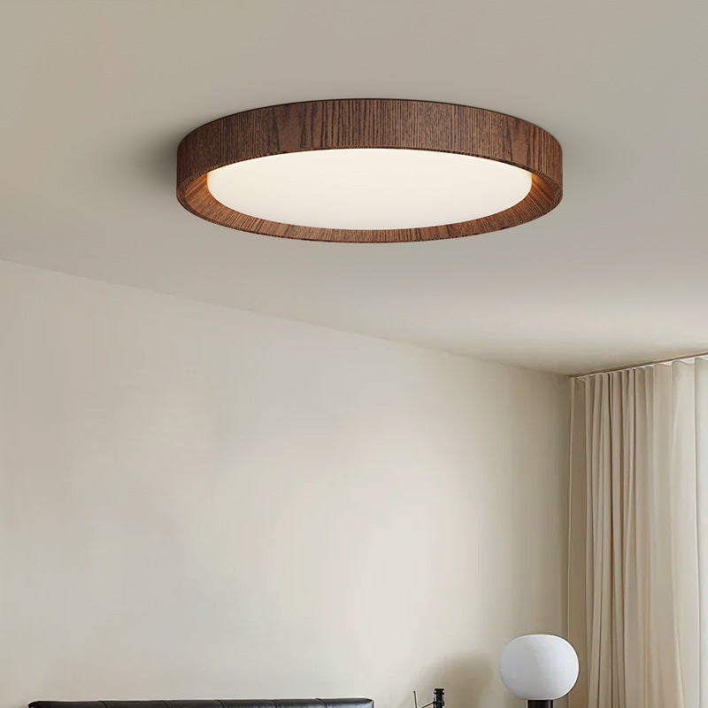 Lampe de Plafond en Bois Sombre - Design Scandinave et Éclairage Chaleureux