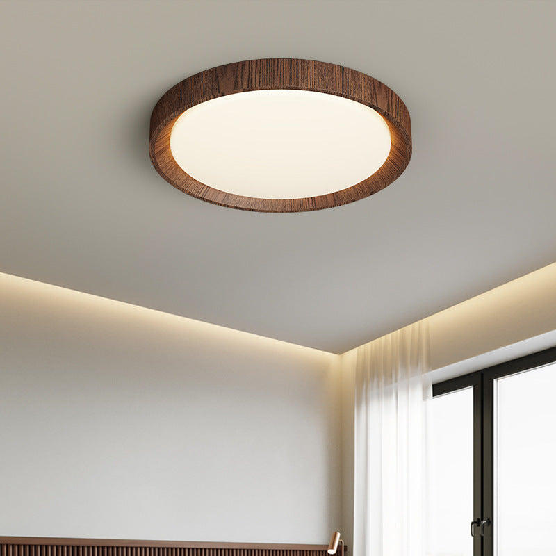 Lampe de Plafond en Bois Sombre - Design Scandinave et Éclairage Chaleureux
