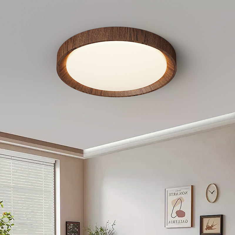 Lampe de Plafond en Bois Sombre - Design Scandinave et Éclairage Chaleureux