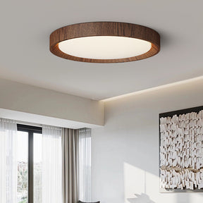 Lampe de Plafond en Bois Sombre - Design Scandinave et Éclairage Chaleureux