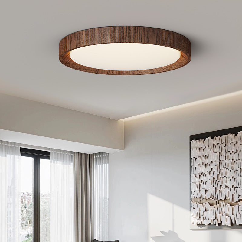 Lampe de Plafond en Bois Sombre - Design Scandinave et Éclairage Chaleureux