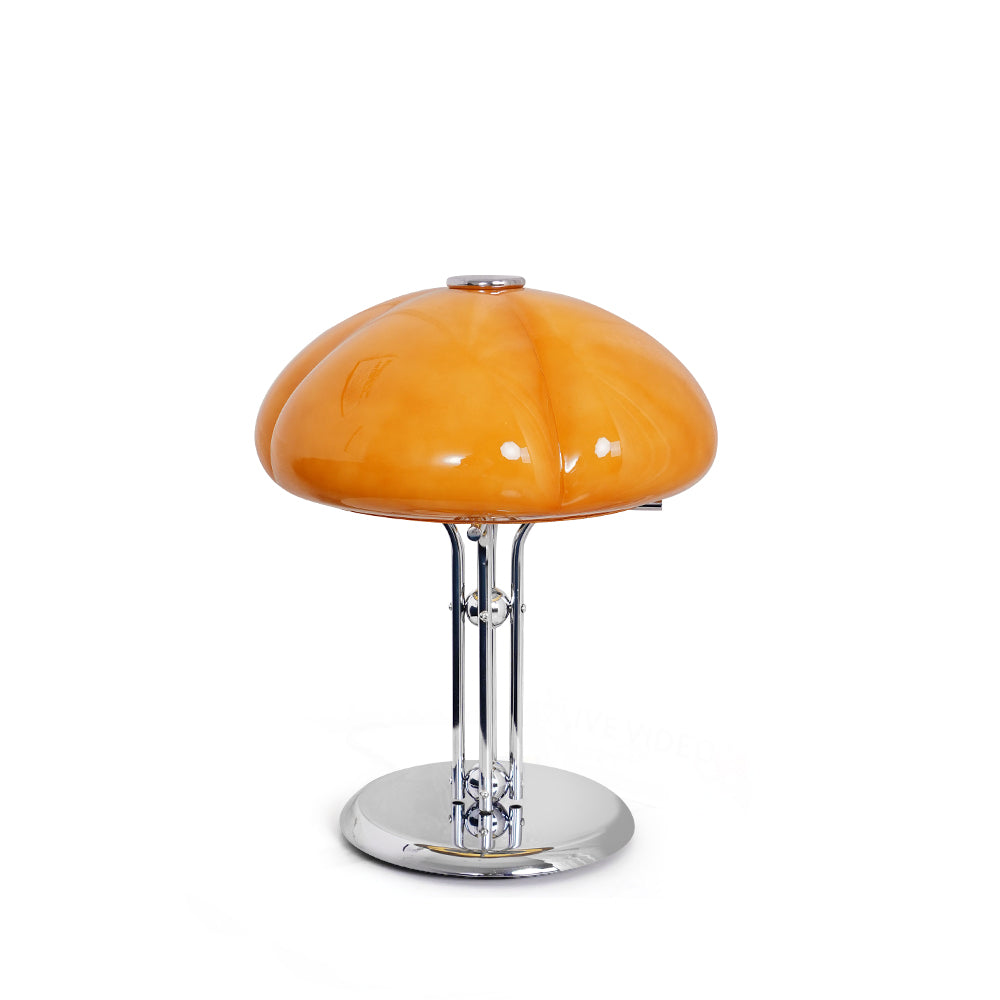 Lampe de Bureau Rétro en Verre Orange - Design Audacieux et Ambiance Chaleureuse