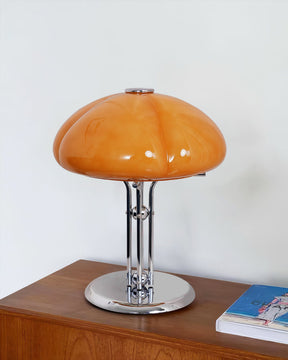 Lampe de Bureau Rétro en Verre Orange - Design Audacieux et Ambiance Chaleureuse