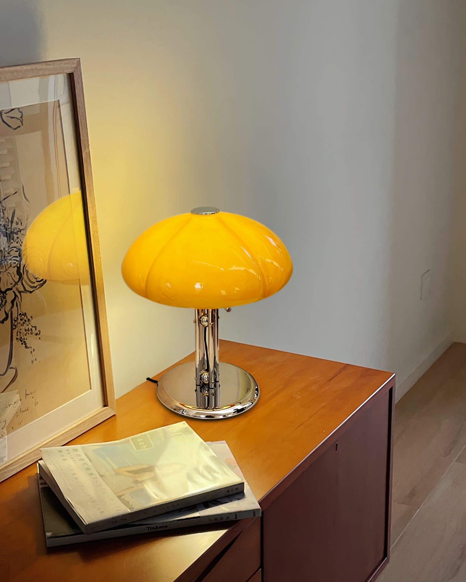 Lampe de Bureau Rétro en Verre Orange - Design Audacieux et Ambiance Chaleureuse