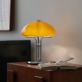 Lampe de Bureau Rétro en Verre Orange - Design Audacieux et Ambiance Chaleureuse