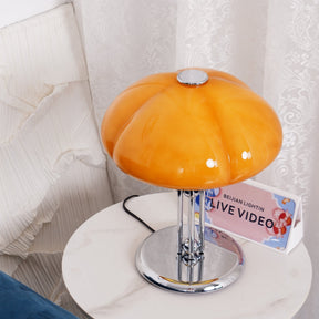 Lampe de Bureau Rétro en Verre Orange - Design Audacieux et Ambiance Chaleureuse