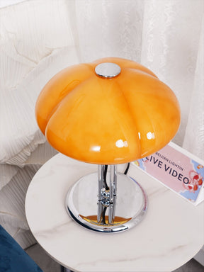Lampe de Bureau Rétro en Verre Orange - Design Audacieux et Ambiance Chaleureuse