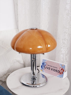 Lampe de Bureau Rétro en Verre Orange - Design Audacieux et Ambiance Chaleureuse