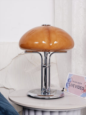 Lampe de Bureau Rétro en Verre Orange - Design Audacieux et Ambiance Chaleureuse