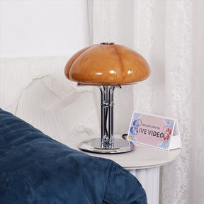 Lampe de Bureau Rétro en Verre Orange - Design Audacieux et Ambiance Chaleureuse